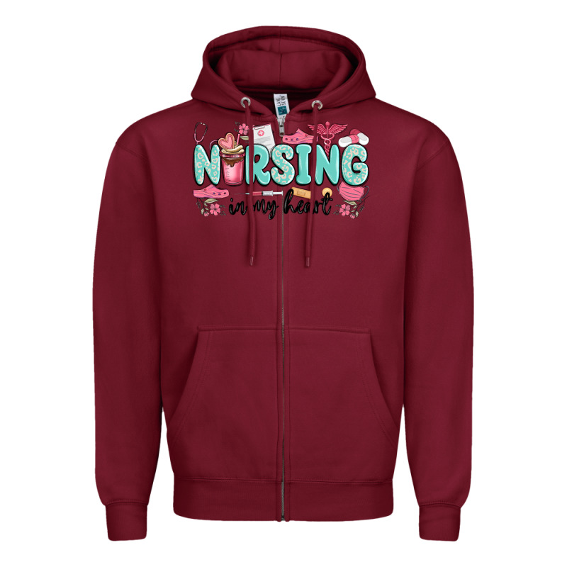 Nursing In My Heart Zipper Hoodie by MaliasSmallBusiness | Teevron