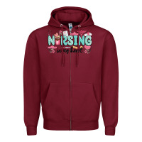 Burgundy nursing in my heart Zipper Hoodie - MaliasSmallBusiness