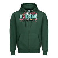 Sports Green nursing in my heart Zipper Hoodie - MaliasSmallBusiness