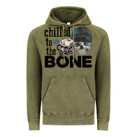 Vintage Olive Chilled to the bone skull winter Vintage Hoodie - FaDigitalArtStudio
