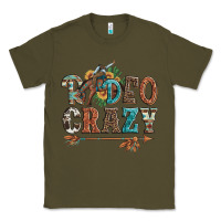 Army Green rodeo crazy bucking bronco cowboy Classic Tee - Artiststas