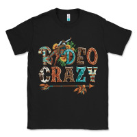 Black rodeo crazy bucking bronco cowboy Classic Tee - Artiststas