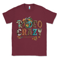Burgundy rodeo crazy bucking bronco cowboy Classic Tee - Artiststas
