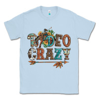 Dusty Blue rodeo crazy bucking bronco cowboy Classic Tee - Artiststas