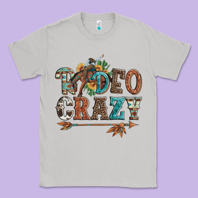 Rodeo Crazy Bucking Bronco Cowboy Classic Tee Designed By Artiststas