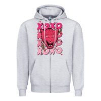 Heather Grey valentine Zipper Hoodie - MaliasSmallBusiness