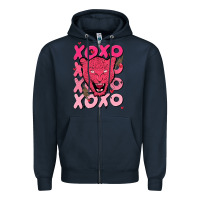 Navy valentine Zipper Hoodie - MaliasSmallBusiness
