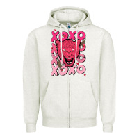 Oatmeal Heather valentine Zipper Hoodie - MaliasSmallBusiness