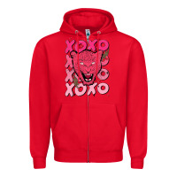 Red valentine Zipper Hoodie - MaliasSmallBusiness