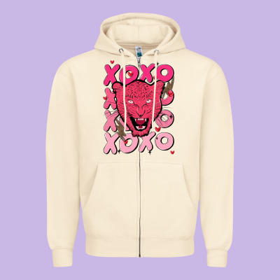 Valentine Zipper Hoodie Designed By Maliassmallbusiness