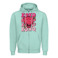 Seafoam valentine Zipper Hoodie - MaliasSmallBusiness
