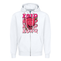 White valentine Zipper Hoodie - MaliasSmallBusiness