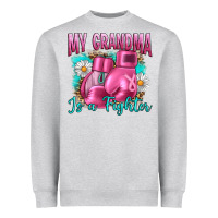 Heather Grey Breast Cancer My Grandma Is A Fighter Heavyweight Sweatshirt - Artiststas