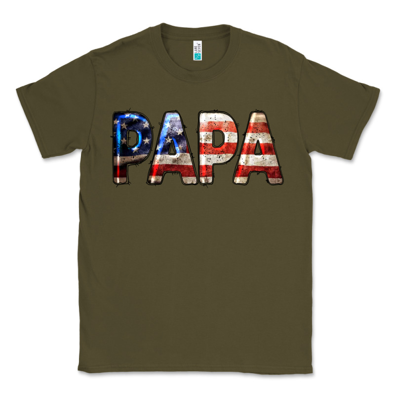 American Flag Papa 4th Of July Classic Tee by LillyAllenDesigns | Teevron