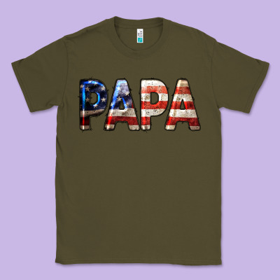 American Flag Papa 4th Of July Classic Tee Designed By Lillyallendesigns