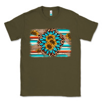 Army Green gemstone sunflower background Classic Tee - AdoDesignShop