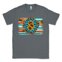 Charcoal Heather gemstone sunflower background Classic Tee - AdoDesignShop