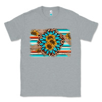 Heather Grey gemstone sunflower background Classic Tee - AdoDesignShop