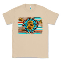 Mushroom gemstone sunflower background Classic Tee - AdoDesignShop