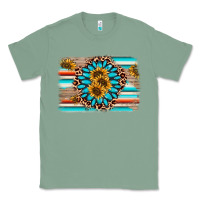 Sage gemstone sunflower background Classic Tee - AdoDesignShop