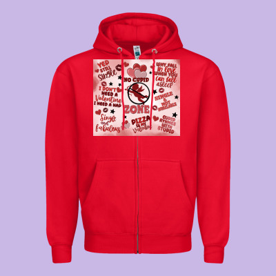 Funny Valentine's Day Zipper Hoodie Designed By Maliassmallbusiness