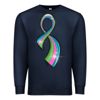 Navy metastatic breast cancer ribbon Premium Sweatshirt - LillyAllenDesigns