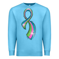 Ocean Blue metastatic breast cancer ribbon Premium Sweatshirt - LillyAllenDesigns