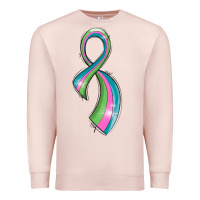 Pale Pink metastatic breast cancer ribbon Premium Sweatshirt - LillyAllenDesigns