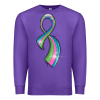 Purple metastatic breast cancer ribbon Premium Sweatshirt - LillyAllenDesigns