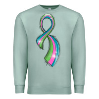 Seafoam metastatic breast cancer ribbon Premium Sweatshirt - LillyAllenDesigns