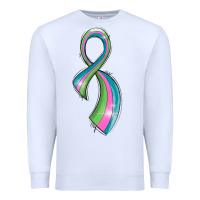 White metastatic breast cancer ribbon Premium Sweatshirt - LillyAllenDesigns