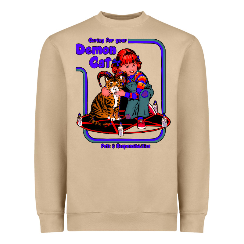 Caring For Your Demon Cat Tshirt Heavyweight Sweatshirt by Bettercallsaul | Teevron