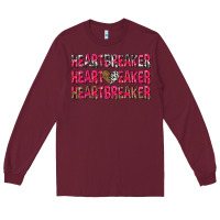 Burgundy heartbreaker with leopard and cowhide Long Sleeve Tee - NancyCooperArtShop