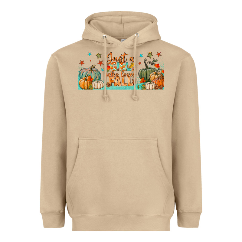 Just A Girl Who Loves Fall Libbey Glass Heavyweight Hoodie by BundleAndBundleShop | Teevron