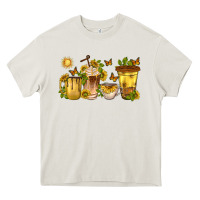 Cream sunflower coffee cups Heavy Core Tee - texasbilliewilder