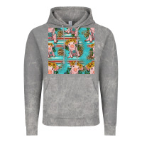 Cloud Rock turquoise baby pig seamless pattern Vintage Hoodie - HRA Design Shop