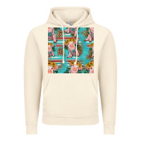 Vintage Artic turquoise baby pig seamless pattern Vintage Hoodie - HRA Design Shop