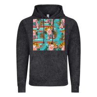 Vintage Black turquoise baby pig seamless pattern Vintage Hoodie - HRA Design Shop