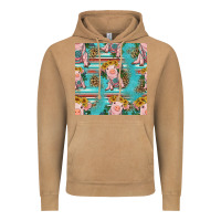 Vintage Camel turquoise baby pig seamless pattern Vintage Hoodie - HRA Design Shop