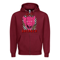 Burgundy heartbreaker Zipper Hoodie - MaliasSmallBusiness