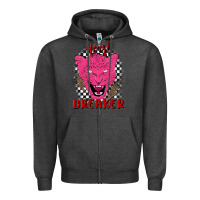 Charcoal Heather heartbreaker Zipper Hoodie - MaliasSmallBusiness