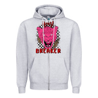 Heather Grey heartbreaker Zipper Hoodie - MaliasSmallBusiness