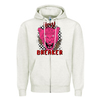 Oatmeal Heather heartbreaker Zipper Hoodie - MaliasSmallBusiness