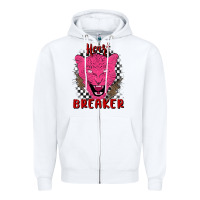 White heartbreaker Zipper Hoodie - MaliasSmallBusiness