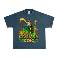 Midnight Navy st patricks clover king  with shamrocks Urban Heavy Tee - AdoDesignShop