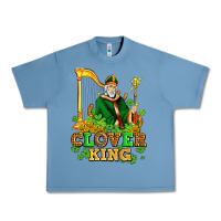 Pebble Blue st patricks clover king  with shamrocks Urban Heavy Tee - AdoDesignShop