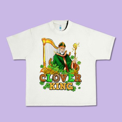 St Patricks Clover King  With Shamrocks Urban Heavy Tee Designed By Adodesignshop