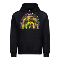 Black mardi gras rainbow and fleur de lis Urban Hoodie - CowGirlArtShop