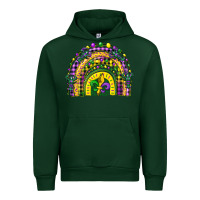 Forest Green mardi gras rainbow and fleur de lis Urban Hoodie - CowGirlArtShop