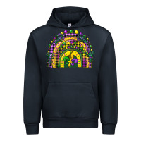 Navy mardi gras rainbow and fleur de lis Urban Hoodie - CowGirlArtShop